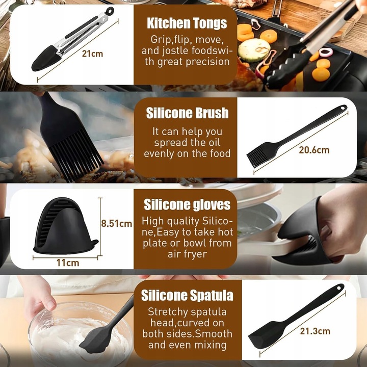 XL ZESTAW AKCESORIÓW DO FRYTKOWNICY AIR FRYER PHILIPS 3000/5000 – 19 CZĘŚCI