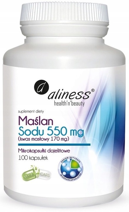 Aliness maślan sodu 550 mg kwas masłowy 170 mg 100