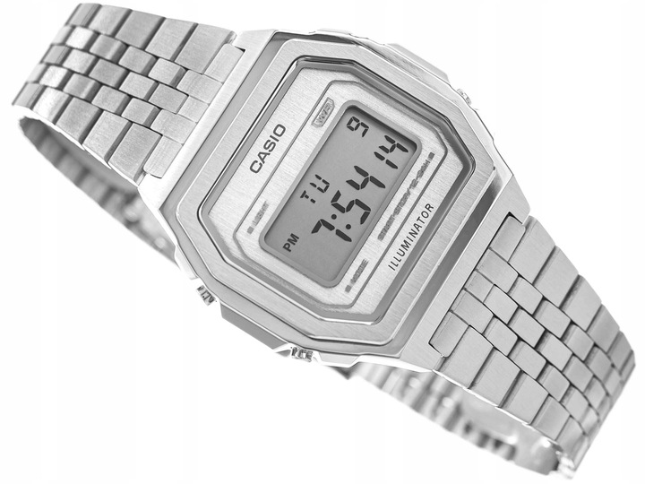 ZEGAREK CASIO A1000A-7EF VINTAGE RETRO SREBNY NA BRANSOLECIE