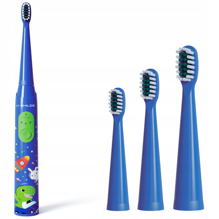 SZCZOTECZKA SONICZNA DLA DZIECI ELEKTRYCZNA DO ZĘBÓW 3 TRYBY 4 KOŃCÓWKI