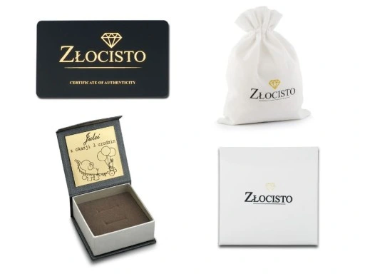 ZŁOTE KOLCZYKI SERCA SERDUSZKA DIAMENTOWANE 585 NA PREZENT