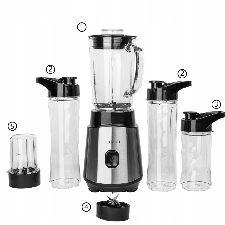 Blender kielichowy młynek do kawy i orzechów LOVIO LVJBL001 900W