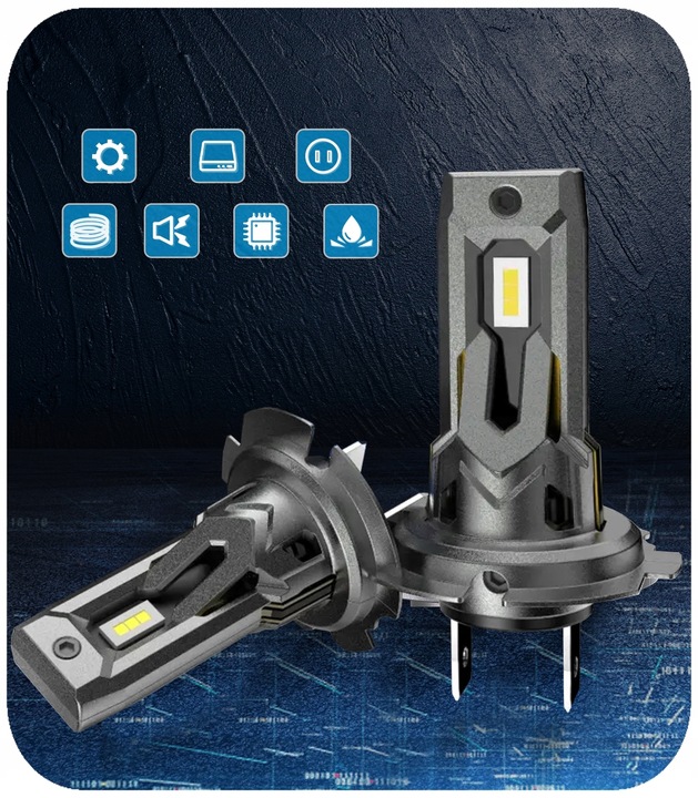 Żarówki H7 LED CSP biała 6500K 1do1 12V CANBUS CAN MOCNE WIECEJ ŚWIATŁA