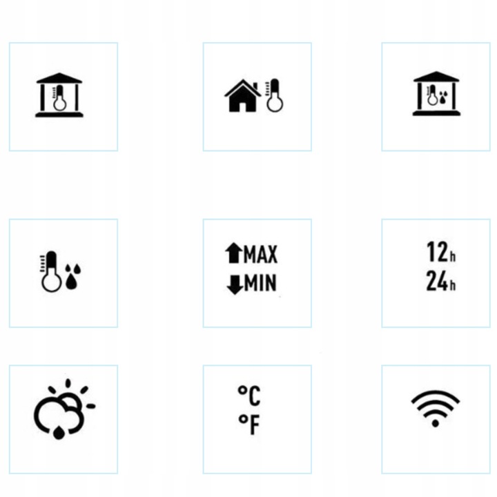 STACJA POGODOWA METEOROLOGICZNA WIFI 3 CZUJNIKI BUDZIK UV hPa TEMP