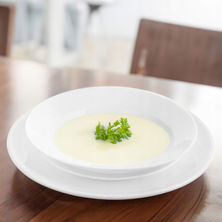 SERWIS OBIADOWY BIAŁE SZKŁO ZESTAW TALERZY BIAŁY NA 6 OSÓB WZÓR SONIA