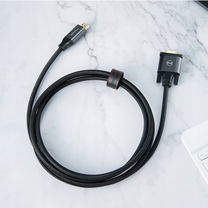 MCDODO KABEL ADAPTER KONWERTER HDMI NA VGA D-SUB DO MONITORA PROJEKTORA 2M