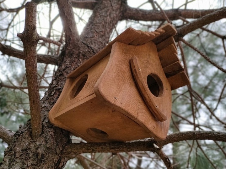 Domek dla WIEWIÓREK - brązowy rustkalny rzemieślniczy, doskonały na prezent