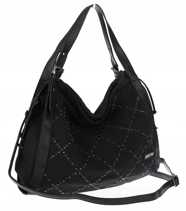 Torebka Damska Listonoszka Shopper Duża Torba na Ramię Worek CH6686 Czarna