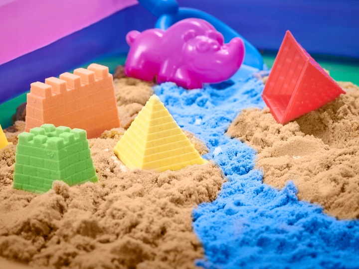 BibiMoon Piasek Kinetyczny 5kg ZESTAW Piaskownica Foremki Łopatka Wiaderko