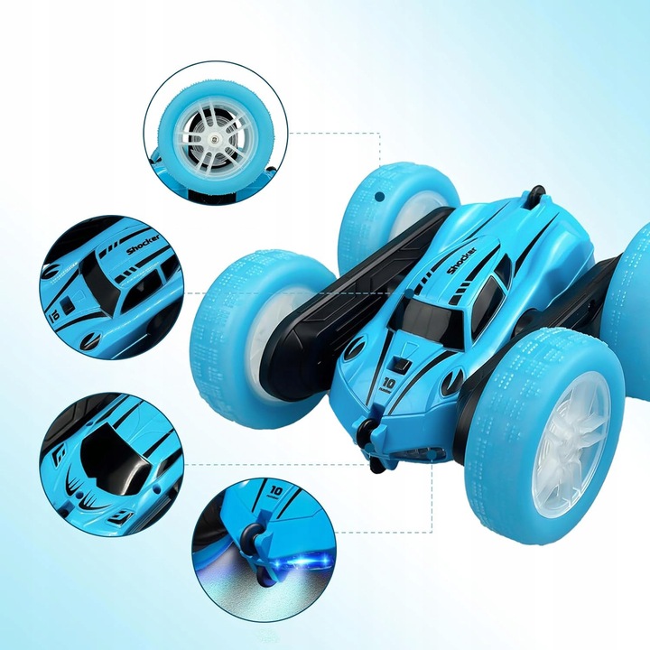 AUTO TWISTER TAŃCZĄCY SAMOCHÓD AKROBATA KASKADER 4WD Z LED Z PILOT Z AKU