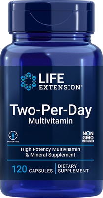 LIFE EXTENSION MULTIWITAMINA TWO PER DAY 120 KAPS WITAMINY MINERAŁY