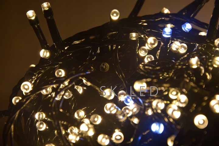 LAMPKI CHOINKOWE 300 LED BIAŁE CIEPŁE FLASH ZEWNĘTRZNE WEWNĘTRZNE