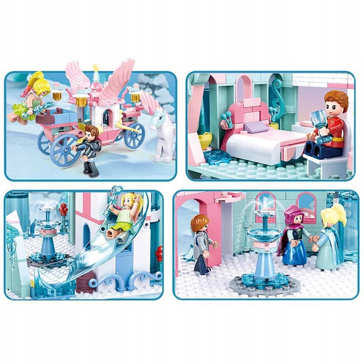 KLOCKI DLA DZIEWCZYNKI ZAMEK KRAINA LODU 1324 EL. ZESTAW KLOCKÓW PAŁAC