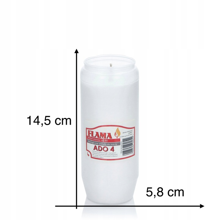 Wkłady do zniczy Olejowe - 4 dni - 96h- FLAMA 20 szt.