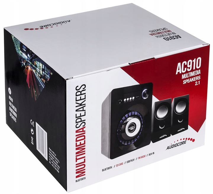 Głośniki Bluetooth 2.1 radio FM micro SD, AUX, USB