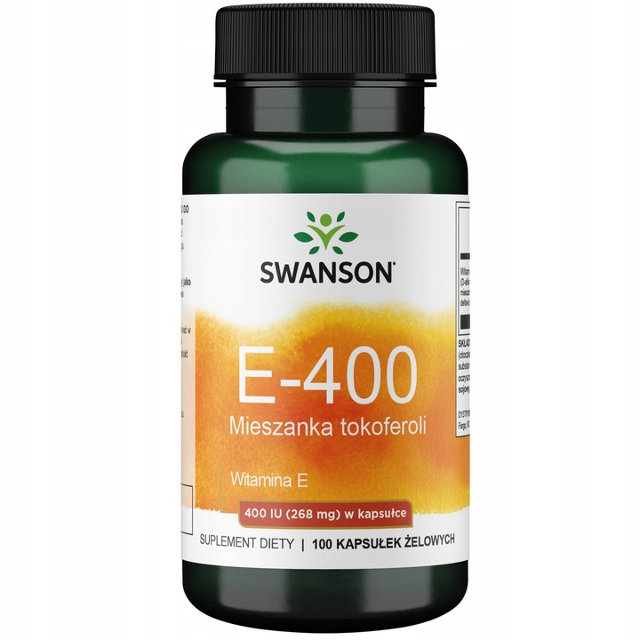SWANSON Witamina E 400IU 100 kapsułek MIX TOKOFEROLE Młodość SKÓRA wzrok