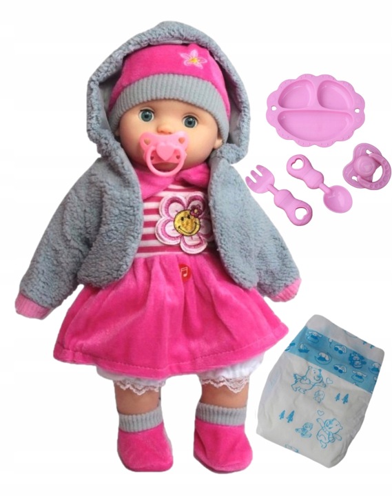 LALKA BOBAS MÓWI ŚPIEWA ZAMYKA OCZKA + AKCESORIA