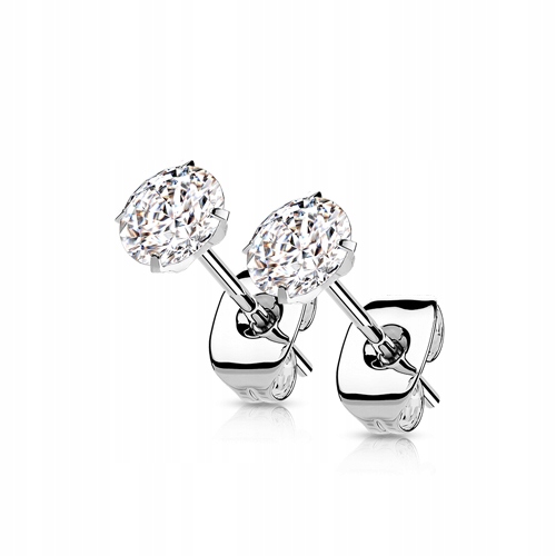 TYTAN Kolczyki sztyft kryształek 4mm