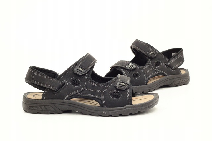 SANDAŁY MĘSKIE CZARNE SPORTOWE REGULACJA NA RZEP