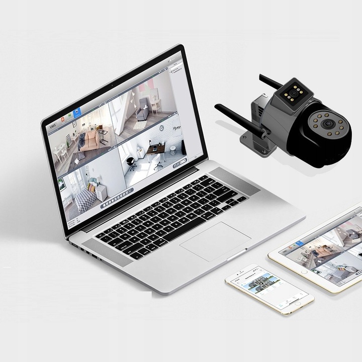 PODWÓJNA KAMERA WIFI IP SMART ZEWNĘTRZNA OBROTOWA 2x 3MPx DETEKCJA 6MPx 6MP