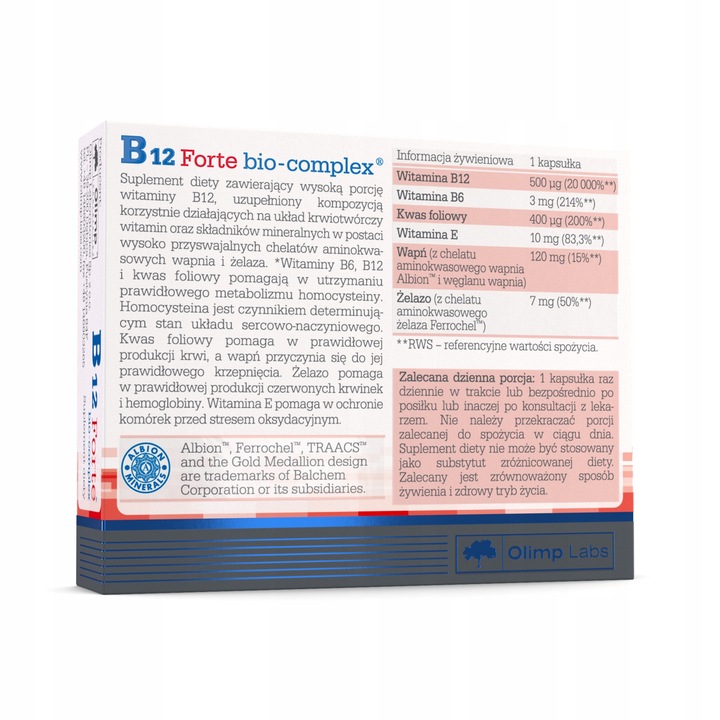 OLIMP B12 FORTE BIO-COMPLEX 2x30kaps WITAMINY B