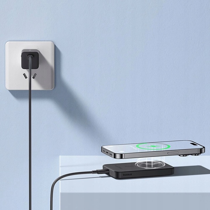 Powerbank indukcyjny z kablem USB-C Baseus do MagSafe Qi QC PD 5000mAh 20W