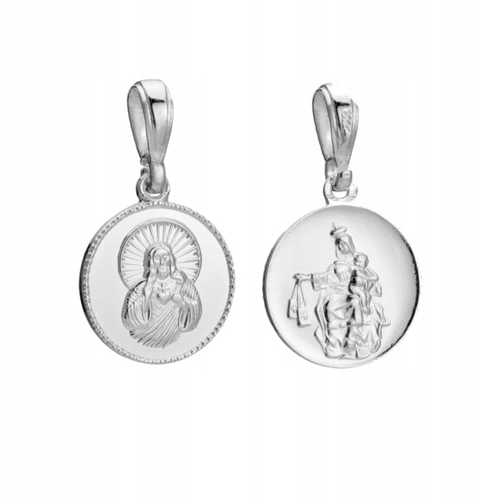 ŁAŃCUSZEK SREBRNY KOMUNIJNY SZKAPLERZ NA KOMUNIĘ DLA DZIEWCZYNKI I CHŁOPCA