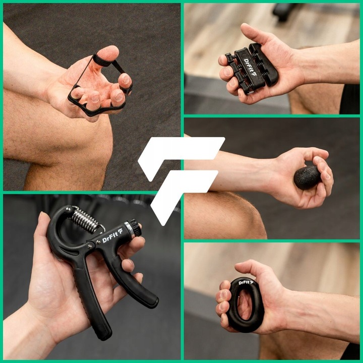 Ściskacz do Rąk Zestaw do Treningu Dłoni 5 Elementów Mocne Trwałe DrFit