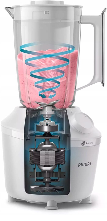 BLENDER KIELICHOWY PHILIPS HR2041/00 450W 1,9l KRUSZENIE LODU BIAŁY