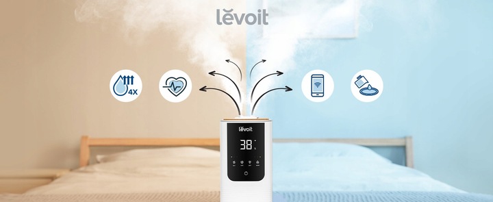 Nawilżacz powietrza Levoit OasisMist 450S dyfuzor ciepła zimna mgiełka 40m2