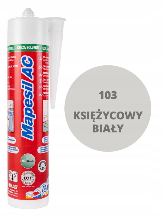 SILIKON MAPEI MAPESIL AC 310ml księżycowy biały 103
