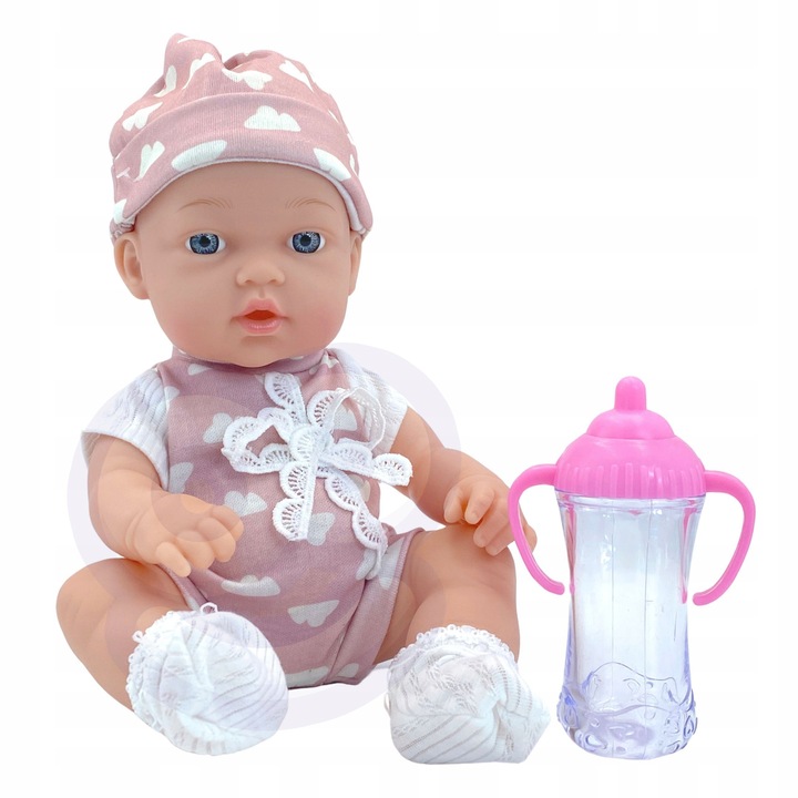 LALKA BOBAS NIEMOWLAK W UBRANKU BUTELKA DO KARMIENIA 36 cm WOOPIE ROYAL