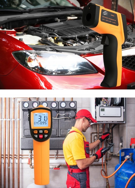 PIROMETR TERMOMETR BEZKONTAKTOWY LASEROWY BEZDOTYKOWY PODCZERWIEŃ -50 +950