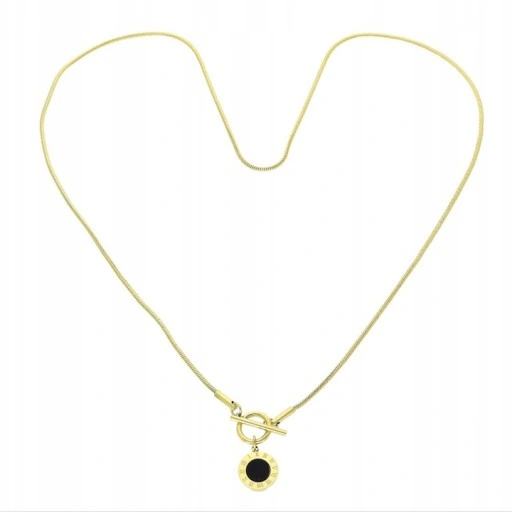 KOMPLET ZŁOTY ŻMIJKI CZARNE OCZKO STAL CHIRURGICZNA 316 L