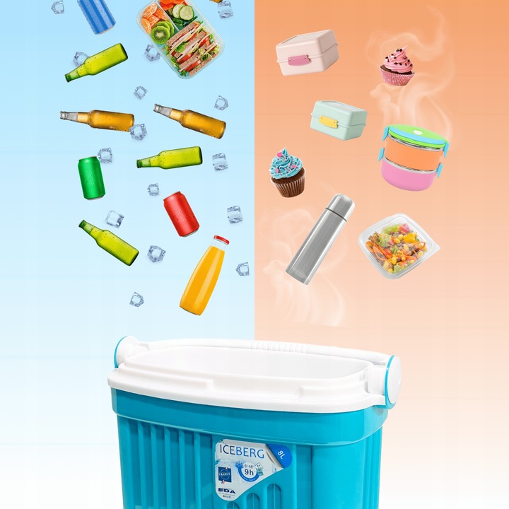 LODÓWKA TURYSTYCZNA 8L na WKŁADY MROŻĄCE do auta piknik WYCIECZKA kemping