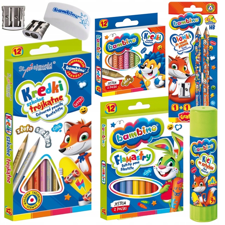 Wyprawka szkolna Bambino XXL duży zestaw przyborów szkolnych do szkoły