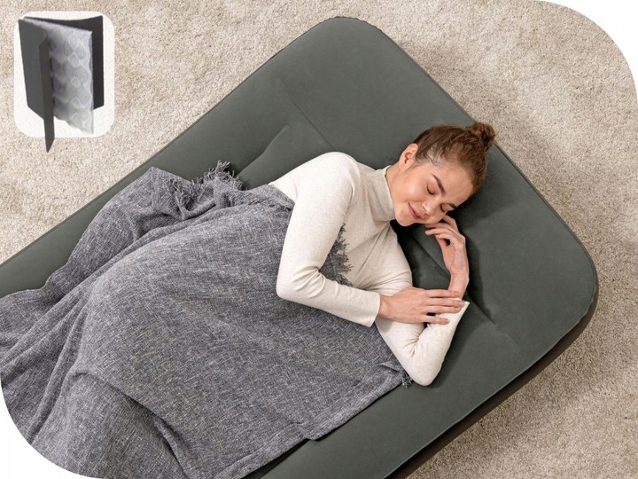 Materac Dmuchany Welurowy Jednoosobowy Łóżko 188x99x30 Bestway MODEL 2025