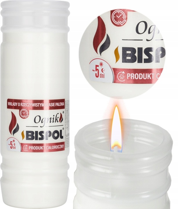 Wkłady do zniczy Bispol WP5N 120h 18szt