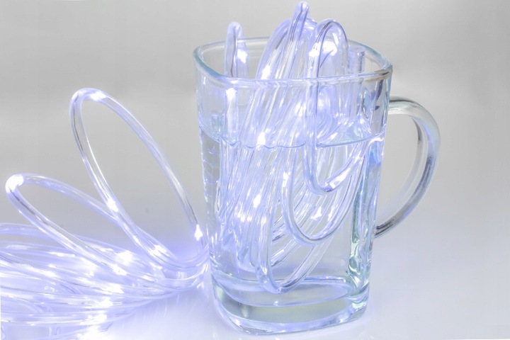WĄŻ LED ŚWIETLNY ZEWNĘTRZNY TAŚMA ŁAŃCUCH LAMPKI ZIMNE FLASH IP67 230V 50m