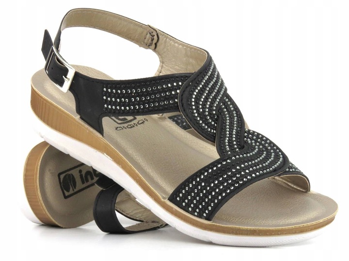 SANDAŁKI DAMSKIE INBLU BV-33 CZARNE LEKKIE LATO 36