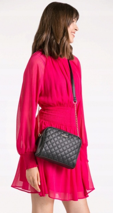 Monnari Czarna Pikowana Torebgka Listonoszka z łańcuszkiem