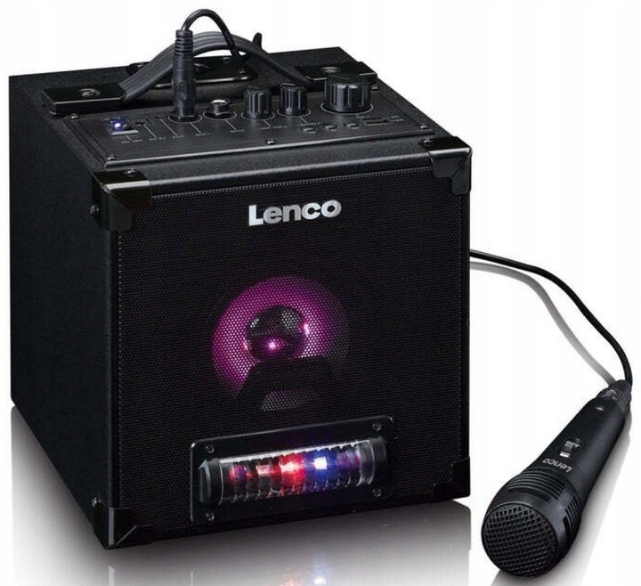 Głośnik AUX Bluetooth SD USB KARAOKE LED STOJAK