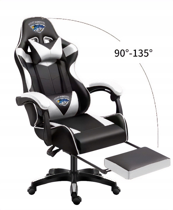 FOTEL gamingowy z MASAŻEM pleców KOMPUTEROWY OBROTOWY dla gracza +podnóżek!