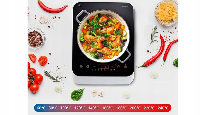 PRZENOŚNA KUCHENKA INDUKCYJNA MD18490 2000W TIMER 8 PROGRAMÓW