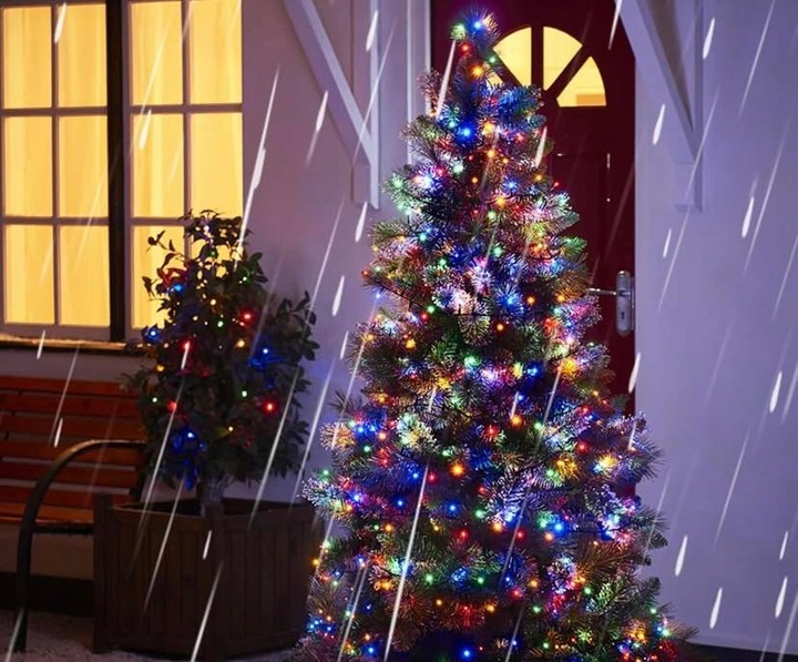 LAMPKI CHOINKOWE ŚWIĄTECZNE SOLARNE 200 LED ZEWNĘTRZNE MULTIKOLOR