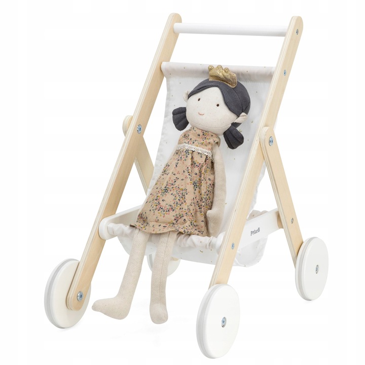 VIGA 44236 PolarB Solidny Designerski Drewniany Wózek dla Lalek Gwiazdki
