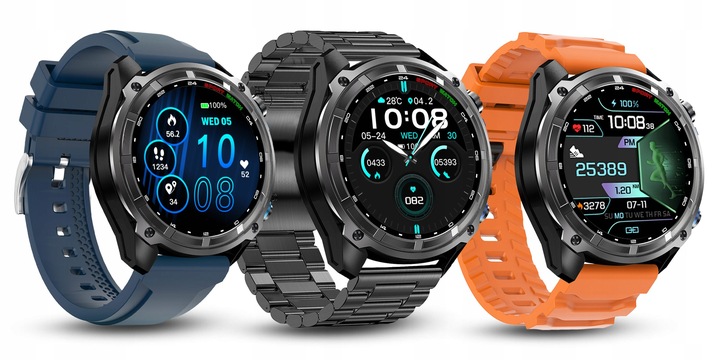 Smartwatch Męski - Zegarek Menu PL GPS Amoled Dyktafon Wodoodpony - 860mAh