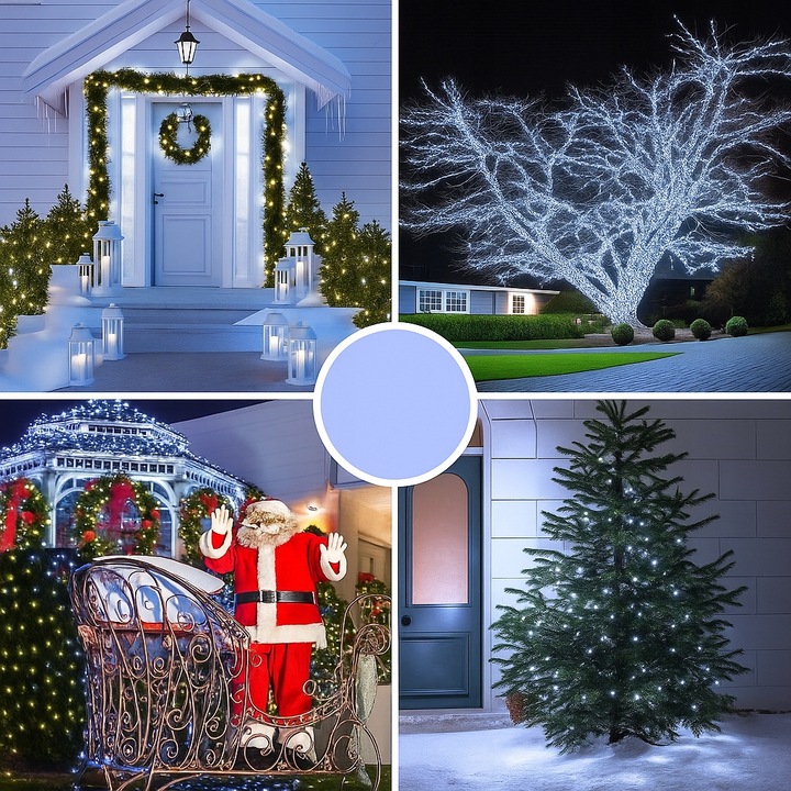 Lampki Choinkowe 1000 LED BIAŁE ZIMNE ZEW / WEW