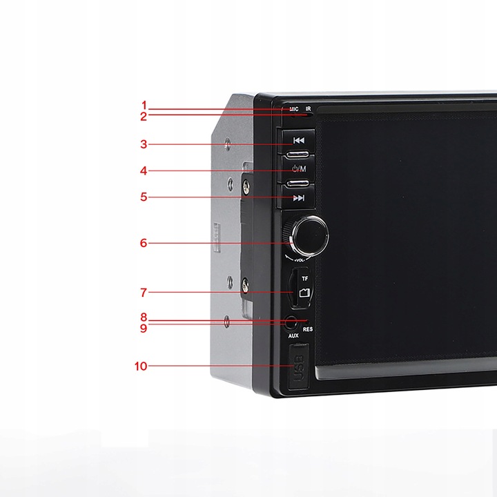 Radio Samochodowe Bluetooth 2DIN Wyświetlacz 7" USB SD AUX Dotykowy Ekran