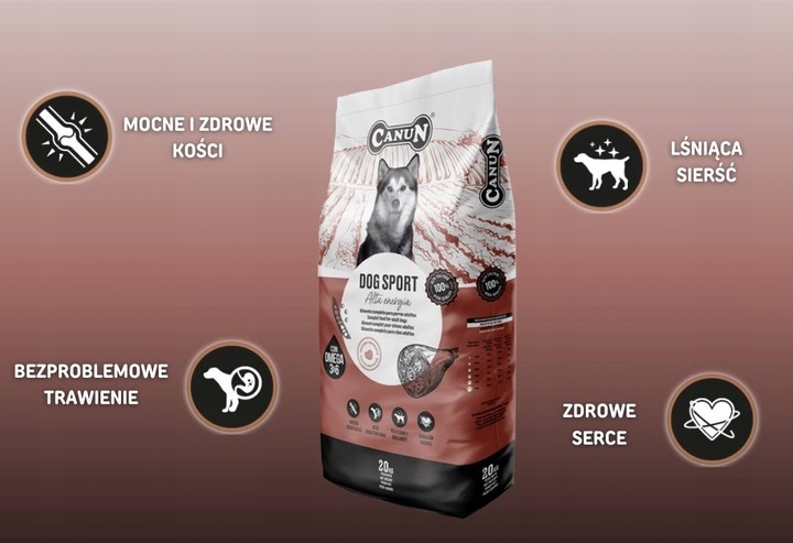 Canun dog menu sucha karma pełnoporcjowa dla psów sportowych WOŁOWINA 20kg